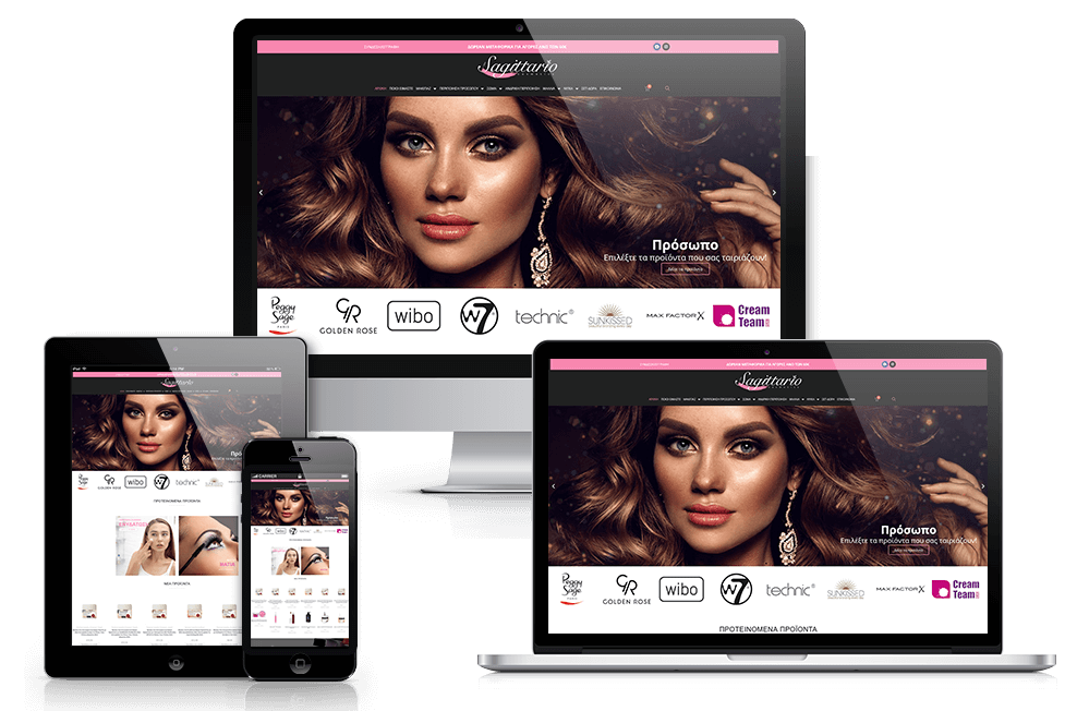 Απεικόνιση της Αρχικής Σελίδας του E-Shop sagittariocosmetics.gr